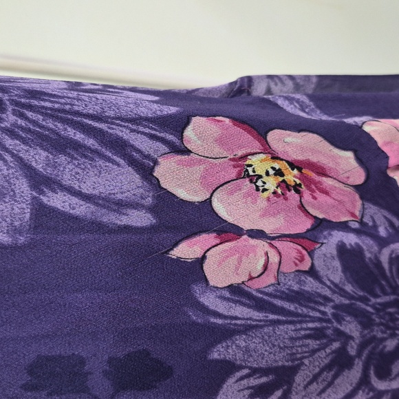 Purple Floral Ruffle-Trim Women’s Dress - Picture 8 of 10